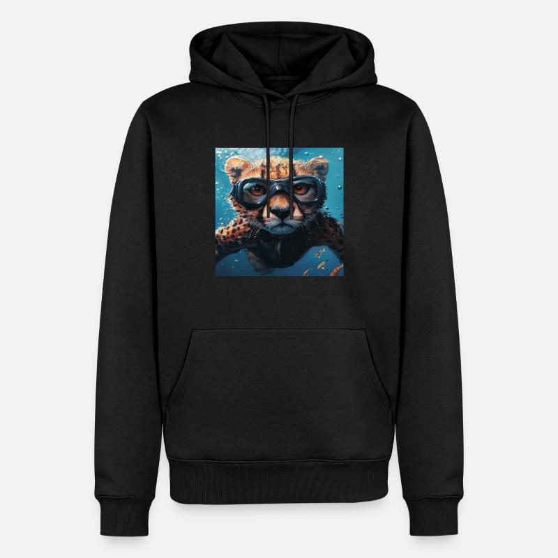 Guépard - Sweat à capuche Premium bio Homme - noir