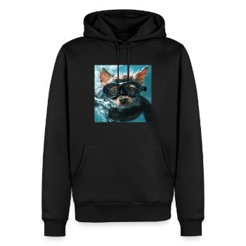 Chien - Sweat à capuche Premium bio Homme - noir - Devant - Nico (187cm)