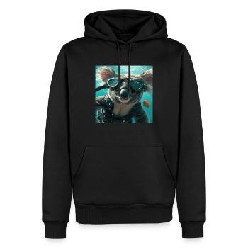 Koala - Männer Premium Bio Hoodie - Schwarz - Vorne - Nico (187cm)