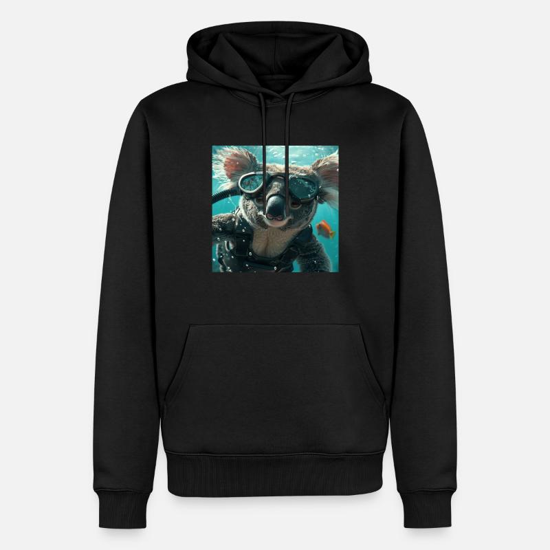 Koala - Männer Premium Bio Hoodie - Schwarz