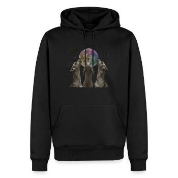 Italienischer Windhund Hund Heulender Mond - Männer Premium Bio Hoodie - Schwarz - Vorne - Nico (187cm)