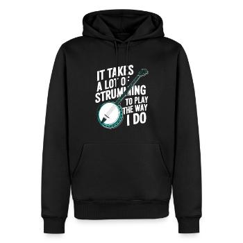 Banjo - Männer Premium Bio Hoodie - Schwarz - Vorne - Nico (187cm)