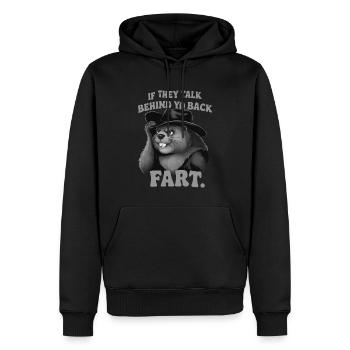 Castor - Sweat à capuche Premium bio Homme - noir - Devant - Nico (187cm)