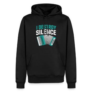 Accordéon - Sweat à capuche Premium bio Homme - noir - Devant - Nico (187cm)