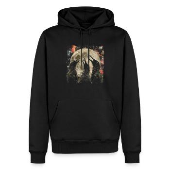 Kiwi oiseau Nouvelle-Zélande lune hurlante - Sweat à capuche Premium bio Homme - noir - Devant - Nico (187cm)