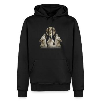 Labrador Retriever Hund Heulender Mond - Männer Premium Bio Hoodie - Schwarz - Vorne - Nico (187cm)