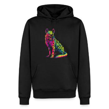 Hyène Afrique Animal Safari Popart - Sweat à capuche Premium bio Homme - noir - Devant - Nico (187cm)