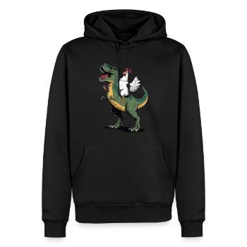 Huhn - Männer Premium Bio Hoodie - Schwarz - Vorne - Nico (187cm)