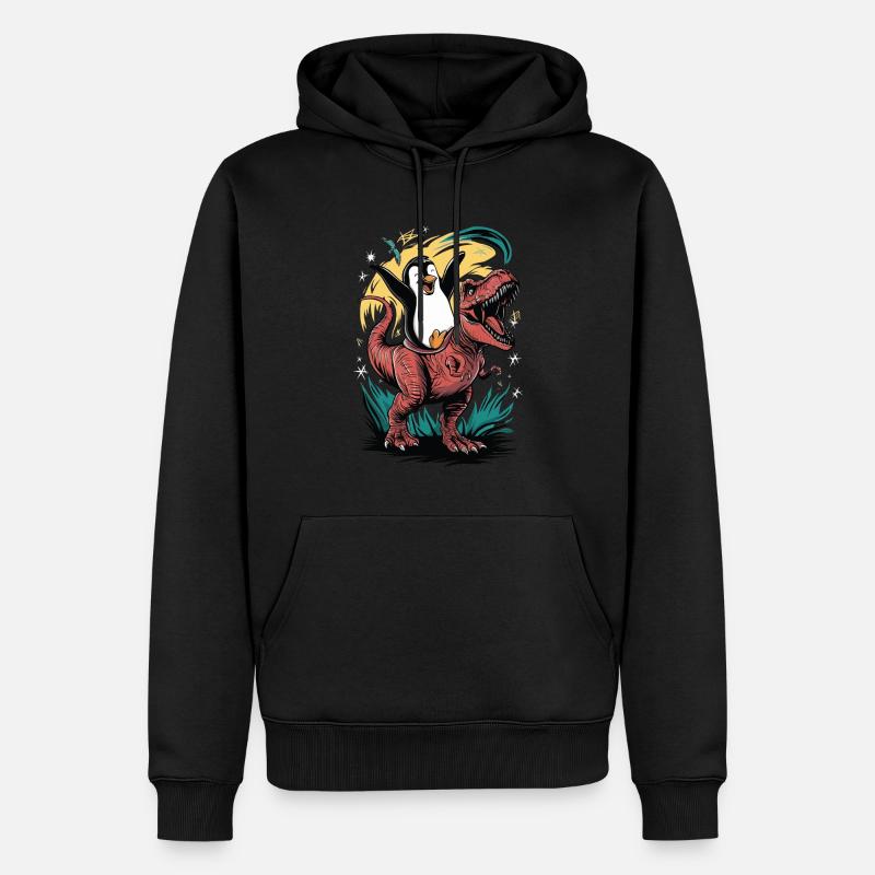 Pinguin - Männer Premium Bio Hoodie - Schwarz