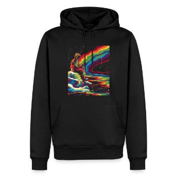 Eisfischen Fischer Fischer Popart - Männer Premium Bio Hoodie - Schwarz - Vorne - Nico (187cm)