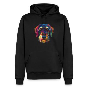 Lévrier irlandais Chien Popart - Sweat à capuche Premium bio Homme - noir - Devant - Nico (187cm)