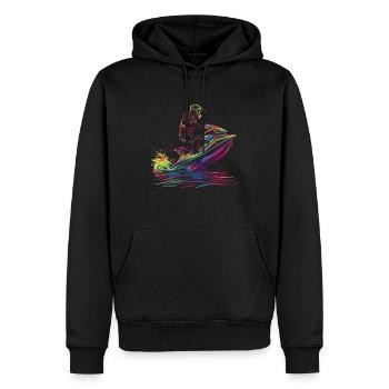 Jet Ski Jet Skiing Jet Skier Popart - Sweat à capuche Premium bio Homme - noir - Devant - Nico (187cm)