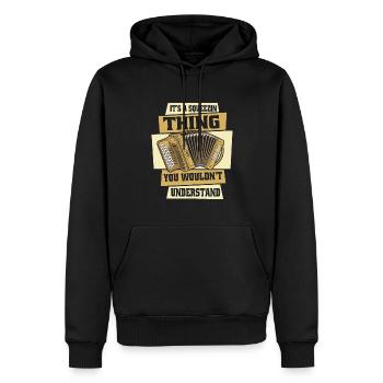 Akkordeon - Männer Premium Bio Hoodie - Schwarz - Vorne - Nico (187cm)