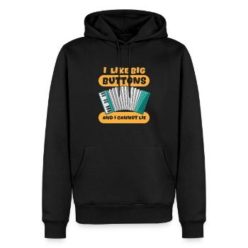 Akkordeon - Männer Premium Bio Hoodie - Schwarz - Vorne - Nico (187cm)