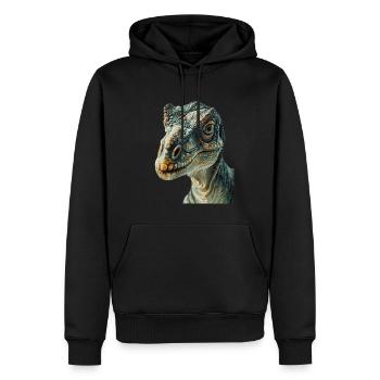 Dinosaure - Sweat à capuche Premium bio Homme - noir - Devant - Nico (187cm)