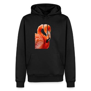 Flamingo - Männer Premium Bio Hoodie - Schwarz - Vorne - Nico (187cm)