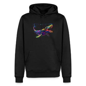 Mosasaure dinosaure Popart - Sweat à capuche Premium bio Homme - noir - Devant - Nico (187cm)