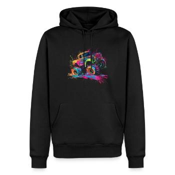 Boue Bogging Boue Course de boue 4 roues Monster Tru - Sweat à capuche Premium bio Homme - noir - Devant - Nico (187cm)