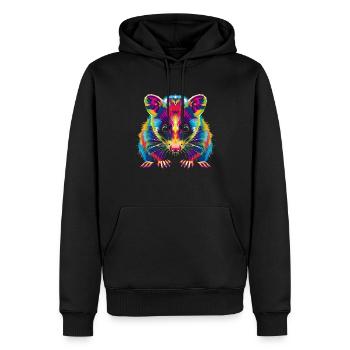 Opossum Pet Popart - Sweat à capuche Premium bio Homme - noir - Devant - Nico (187cm)