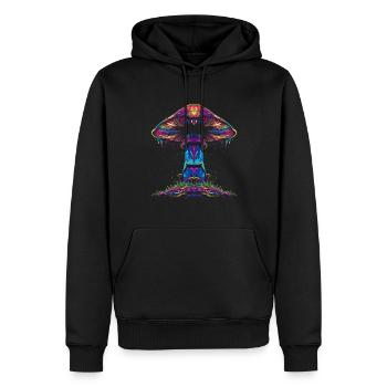 Champignon Cottagecore Popart - Sweat à capuche Premium bio Homme - noir - Devant - Nico (187cm)
