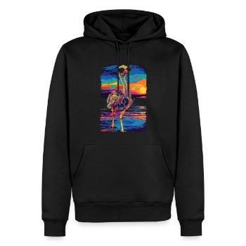 Autruche Animal Lunettes de soleil Plage Popart - Sweat à capuche Premium bio Homme - noir - Devant - Nico (187cm)