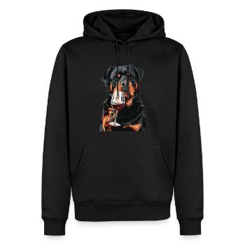 Rottweiler - Sweat à capuche Premium bio Homme - noir - Devant - Nico (187cm)