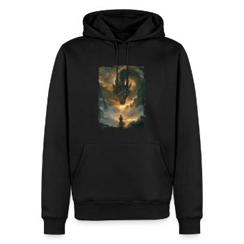Cerf-volant - Sweat à capuche Premium bio Homme - noir - Devant - Nico (187cm)