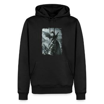 Cerf-volant - Sweat à capuche Premium bio Homme - noir - Devant - Nico (187cm)