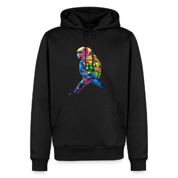 Sittich Wellensittich Wellensittich Papagei Popart - Männer Premium Bio Hoodie - Schwarz - Vorne - Nico (187cm)