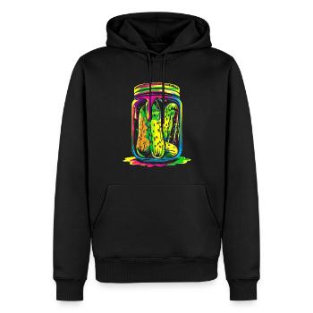 Gurken-Dill-Glas Popart - Männer Premium Bio Hoodie - Schwarz - Vorne - Nico (187cm)
