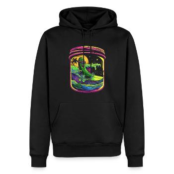 Gurke Gurke Dill Strand Surfen Sonnenbrille Popart - Männer Premium Bio Hoodie - Schwarz - Vorne - Nico (187cm)