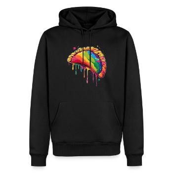 Pierogi Polonais Pologne Popart - Sweat à capuche Premium bio Homme - noir - Devant - Nico (187cm)