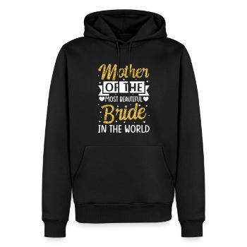 Maman de fête nuptiale mère de la plus belle mariée - Sweat à capuche Premium bio Homme - noir - Devant - Nico (187cm)