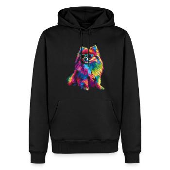 Pomeranian Hund Sonnenbrille Popart - Männer Premium Bio Hoodie - Schwarz - Vorne - Nico (187cm)