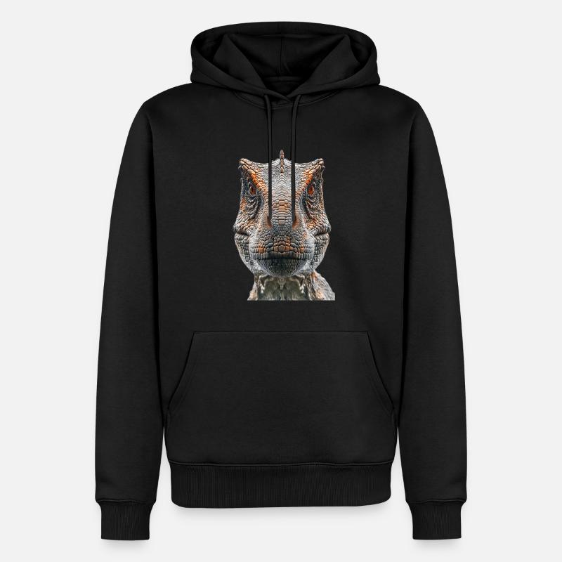 T-Rex - Männer Premium Bio Hoodie - Schwarz