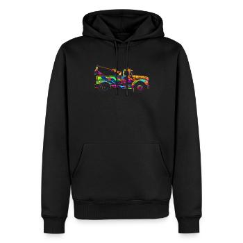 Service de remorquage Service de remorquage Service de remorquage avec chauffeur - Sweat à capuche Premium bio Homme - noir - Devant - Nico (187cm)