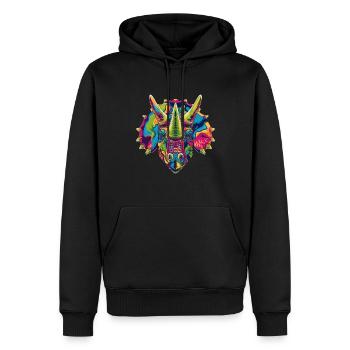 Triceratops Dinosaurier Popart - Männer Premium Bio Hoodie - Schwarz - Vorne - Nico (187cm)