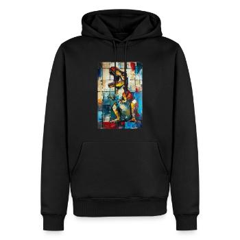 T-Rex - Sweat à capuche Premium bio Homme - noir - Devant - Nico (187cm)
