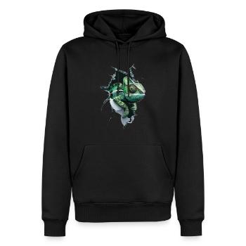 Caméléon - Sweat à capuche Premium bio Homme - noir - Devant - Nico (187cm)