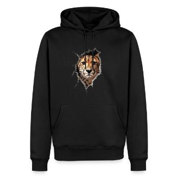 Gepard - Männer Premium Bio Hoodie - Schwarz - Vorne - Nico (187cm)