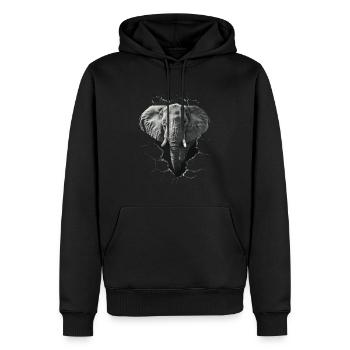Elefant - Männer Premium Bio Hoodie - Schwarz - Vorne - Nico (187cm)