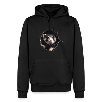 Furet - Sweat à capuche Premium bio Homme - noir - Devant - Nico (187cm)