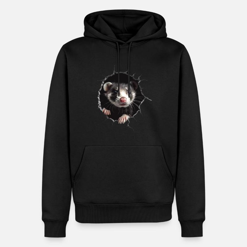Frettchen - Männer Premium Bio Hoodie - Schwarz