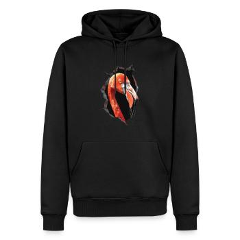 Flamingo - Männer Premium Bio Hoodie - Schwarz - Vorne - Nico (187cm)