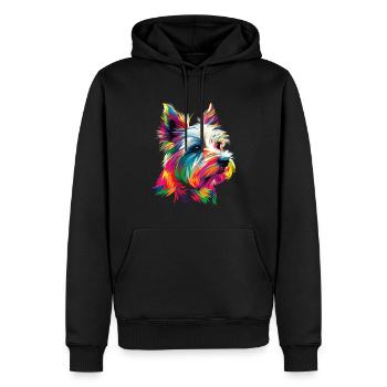 West Highland Terrier Hund Popart - Männer Premium Bio Hoodie - Schwarz - Vorne - Nico (187cm)