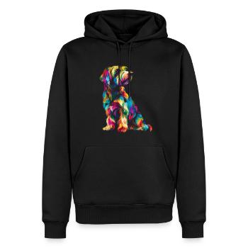 Wheaten Terrier Chien Popart - Sweat à capuche Premium bio Homme - noir - Devant - Nico (187cm)