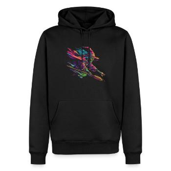 Hexenbesen Halloween Spooky Popart - Männer Premium Bio Hoodie - Schwarz - Vorne - Nico (187cm)