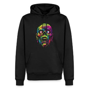 Zombie Halloween Spooky Pop Art - Sweat à capuche Premium bio Homme - noir - Devant - Nico (187cm)