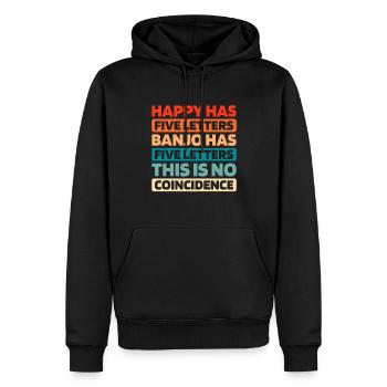Banjo - Männer Premium Bio Hoodie - Schwarz - Vorne - Nico (187cm)