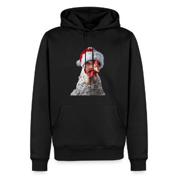 Poulet - Sweat à capuche Premium bio Homme - noir - Devant - Nico (187cm)